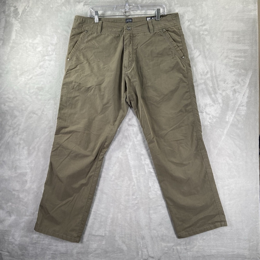 KUHL Pants mens 38x30 Kontra Canvas Chino Lightweight Outdoor Hiking Trail Brown